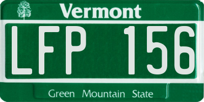 VT license plate LFP156