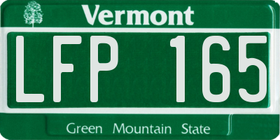 VT license plate LFP165