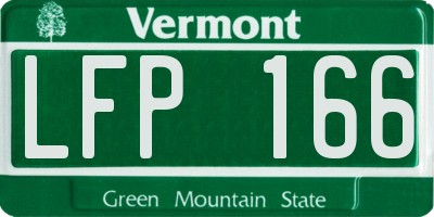 VT license plate LFP166
