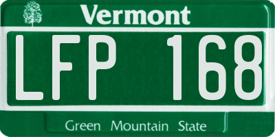 VT license plate LFP168