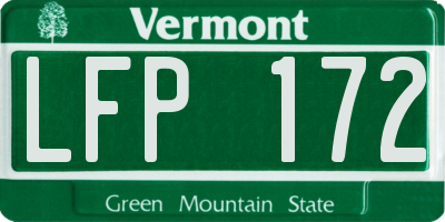 VT license plate LFP172