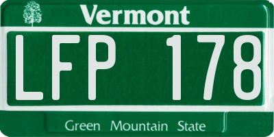 VT license plate LFP178