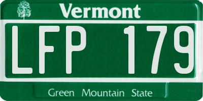 VT license plate LFP179