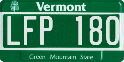VT license plate LFP180