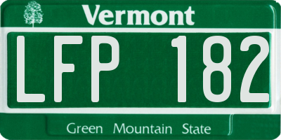 VT license plate LFP182