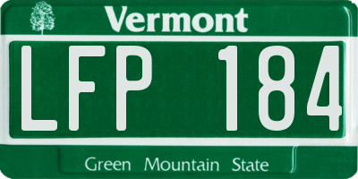 VT license plate LFP184