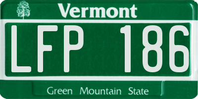 VT license plate LFP186