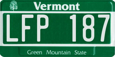 VT license plate LFP187