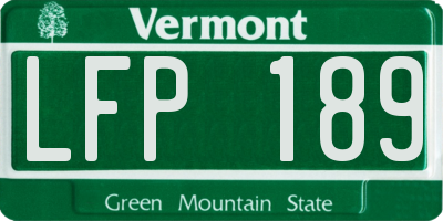 VT license plate LFP189