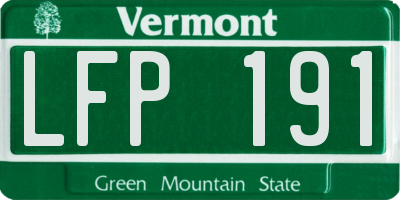 VT license plate LFP191