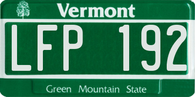 VT license plate LFP192