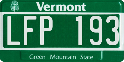 VT license plate LFP193