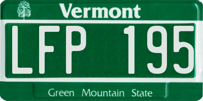 VT license plate LFP195