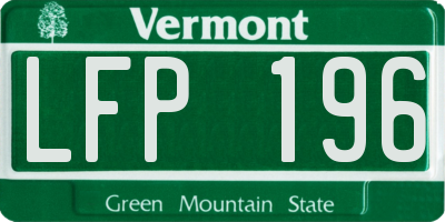 VT license plate LFP196