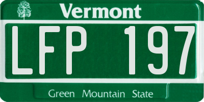 VT license plate LFP197