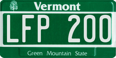 VT license plate LFP200