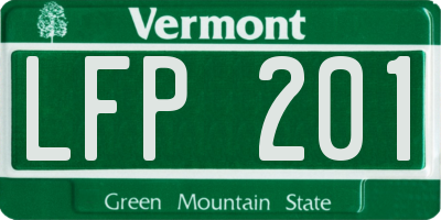 VT license plate LFP201