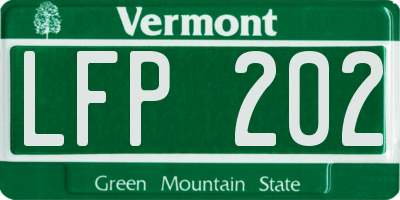 VT license plate LFP202