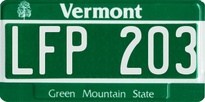 VT license plate LFP203