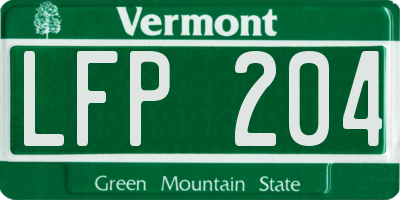 VT license plate LFP204