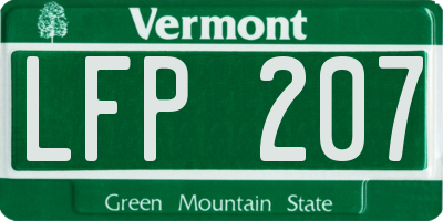VT license plate LFP207