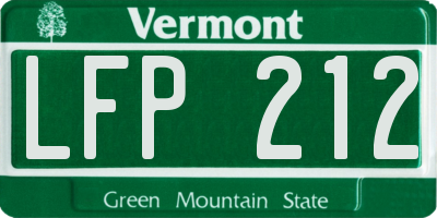 VT license plate LFP212