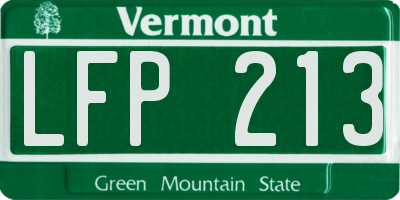 VT license plate LFP213