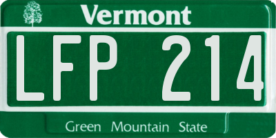 VT license plate LFP214