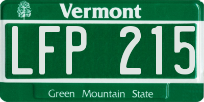 VT license plate LFP215