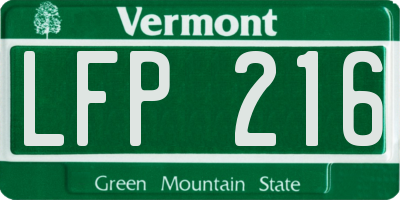 VT license plate LFP216