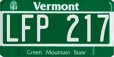 VT license plate LFP217