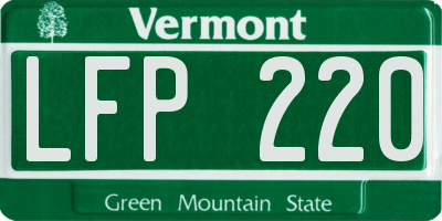 VT license plate LFP220