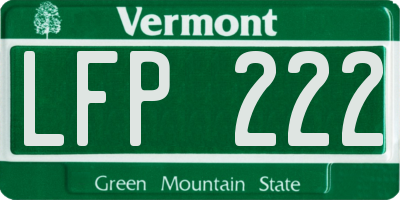 VT license plate LFP222