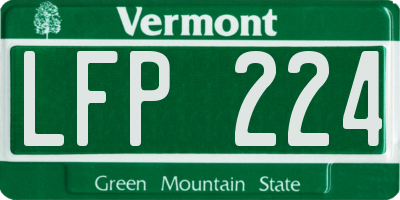 VT license plate LFP224