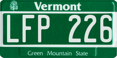 VT license plate LFP226