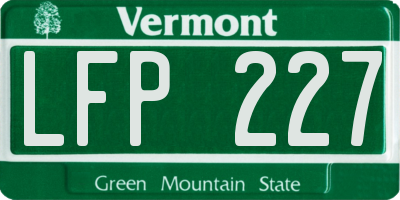 VT license plate LFP227