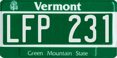 VT license plate LFP231