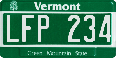 VT license plate LFP234