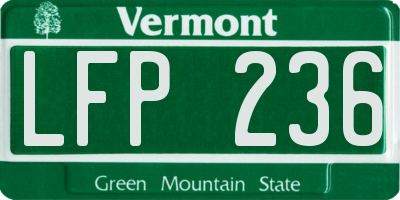 VT license plate LFP236