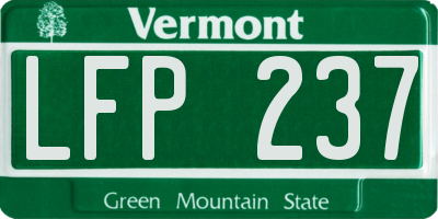 VT license plate LFP237