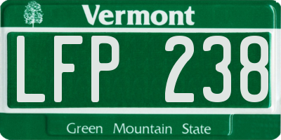 VT license plate LFP238