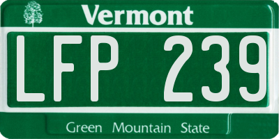 VT license plate LFP239