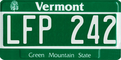 VT license plate LFP242