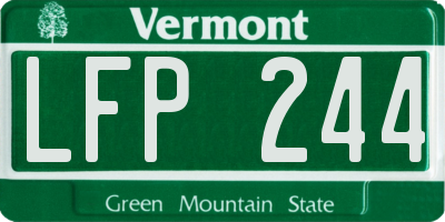 VT license plate LFP244