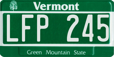 VT license plate LFP245