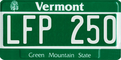 VT license plate LFP250