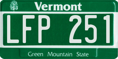 VT license plate LFP251