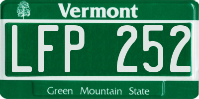 VT license plate LFP252