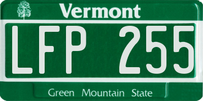 VT license plate LFP255