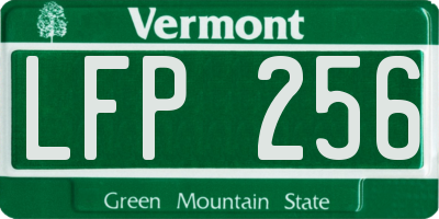 VT license plate LFP256